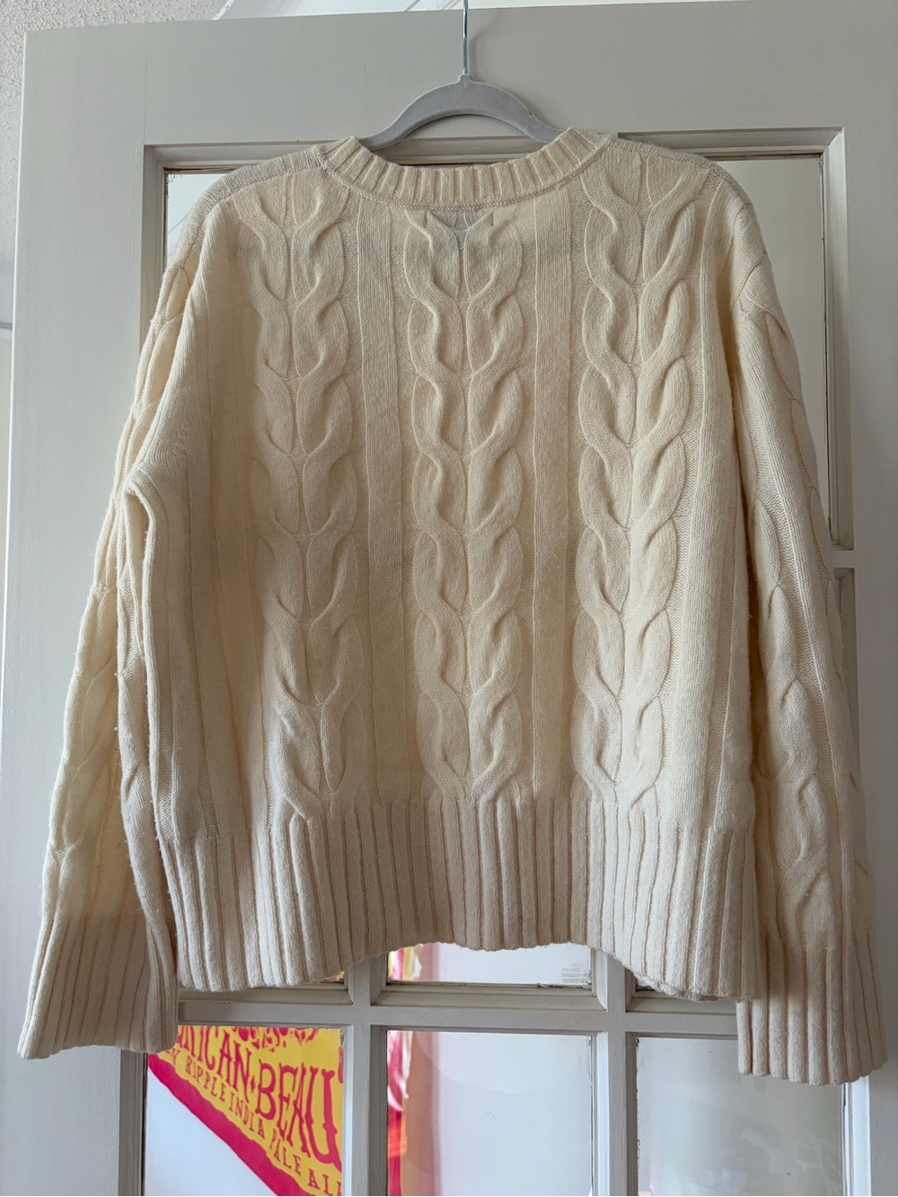 Banana Republic Cable Knit wool Crewneck Sweaters - Tan & Cream - Picture 8 of 14